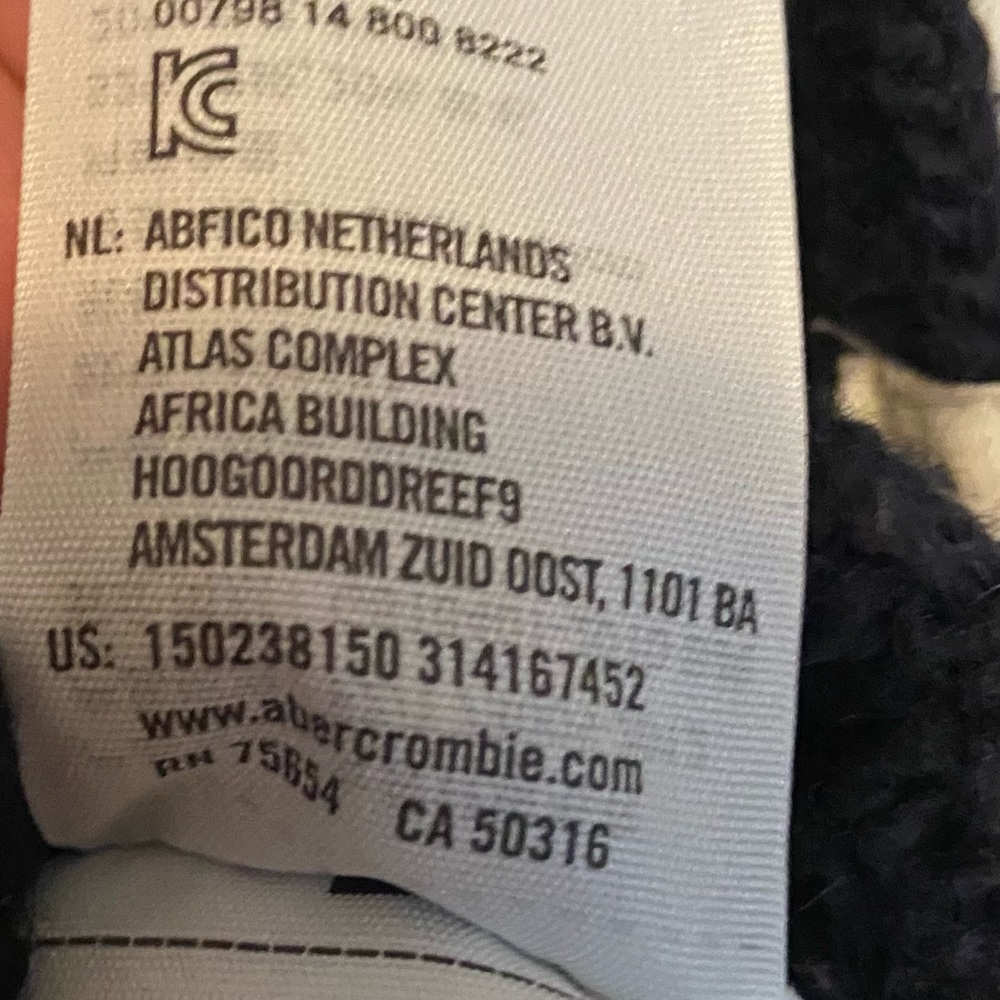 Abercrombie & Fitch Cable Knit Crewneck‎ Sweater Womens Size Small Navy Blue - Picture 5 of 6